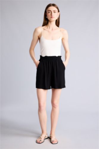 نساء أسود Paperbag Fit Belmando