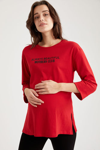 T-Shirt De Maternité Coupe Décontractée Avec Fente