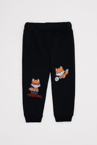 Fox Print Shirred Sweatpants