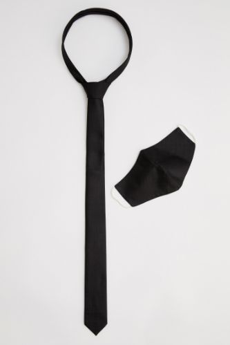 Desenli Kravat ve Maske Set