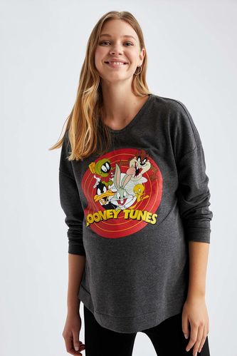 Looney Tunes Lisanslı Baskılı Hamile Sweatshirt