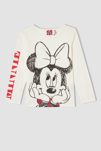 Kız Çocuk Minnie Mouse Uzun Kollu Tişört
