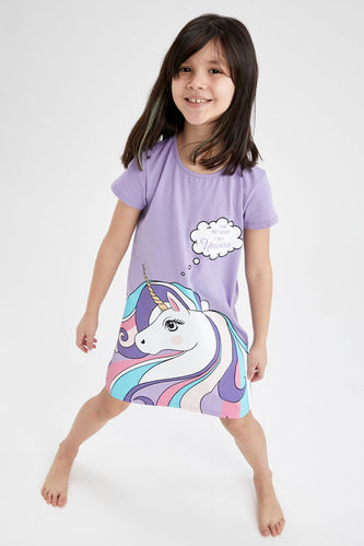 Girl Unicorn Printed Nightgown