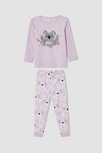 Kız Çocuk Koala Baskılı Pijama Takımı
