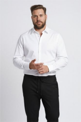 قميص ردن طويل محردن سليم فيت بياخة بولو