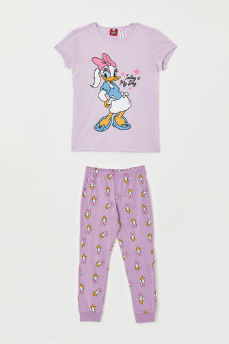Kız Çocuk Daisy Duck Lisanslı Kısa Kollu Pijama Takımı
