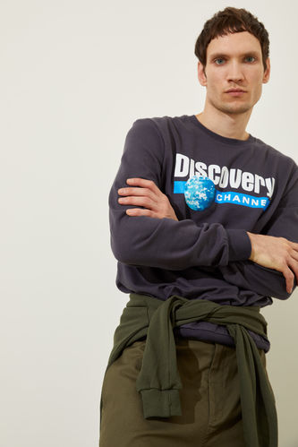 Discovery Channel Lisanslı Bisiklet Yaka Sweatshirt