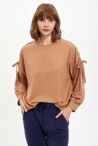 Relax Fit Lace up Detailed Sweatshirt