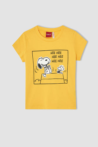Girl Short Sleeve Snoopy Printed T-Shirt