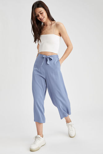 Culotte Trousers with Belt Detail