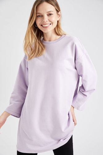Relax Fit Geniş Kol Detaylı Sweatshirt Tunik