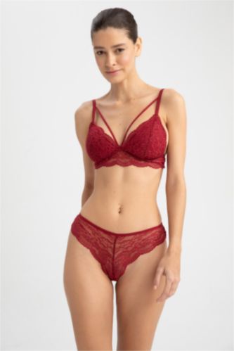 WOMAN Bordeaux Lace Slip Panty