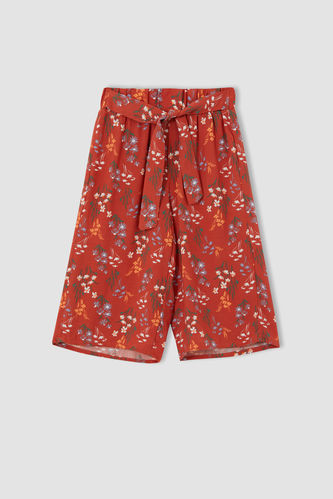 Pantalon culotte à fleurs pour fille