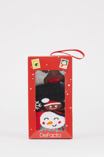 Women Christmas Themed Cotton 3 Piece Long Socks