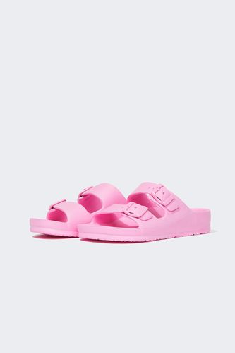 Girls Eva Double Band Buckled Slippers