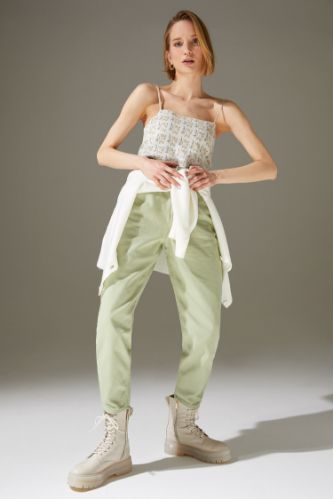 Jeans & Trousers | Benetton Khaki Slouchy Trousers Waist Size 28-29 | Freeup