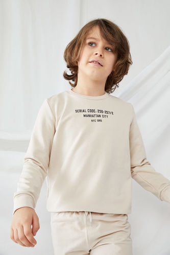 Erkek Çocuk Yazı Baskılı Sweatshirt