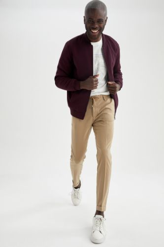 Burgundy bomber clearance jacket outfit mens