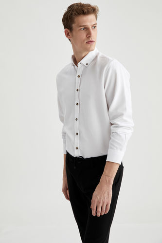 Modern Fit Uzun Kollu Basic Gömlek