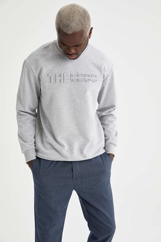 Long-Sleeved Relaxed Fit Crew Neck Sweatshirt