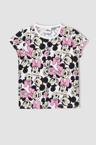 Girl Licensed Minnie Mouse Short Sleeve Crew Neck T-Shirt