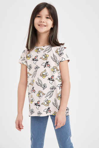 Girl Licensed Bugs Bunny Short Sleeve Crew Neck T-Shirt