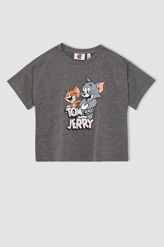 Girl Licensed Tom And Jerry Short Sleeve Crew Neck T-Shirt