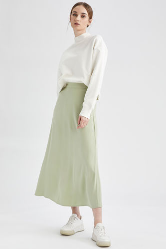 Modest- Relaxed Fit Woven Skirt