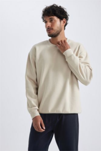 Erkek Taş Oversıze Sweatshirt