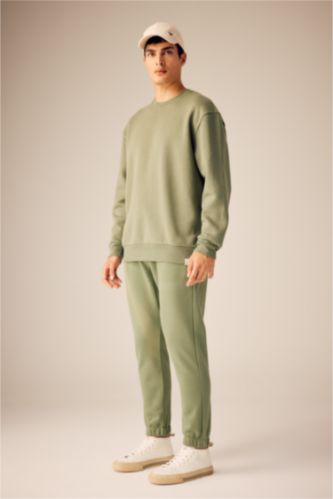 Erkek Haki Oversıze Sweatshirt