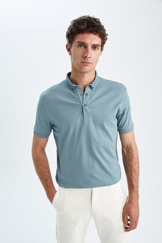 Slim Fit Polo Yaka Basic Kısa Kollu Pamuklu Tişört