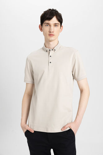 Slim Fit Polo Collar Pique Polo T-Shirt