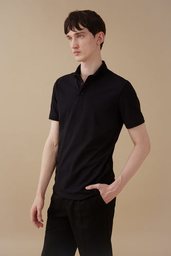 Slim Fit Polo Neck Short Sleeve T-Shirt