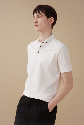 Slim Fit Polo Neck Short Sleeve T-Shirt