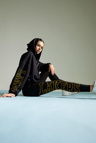 Black WOMAN NBA Lakers Licensed Slim Fit Knitted Leggings