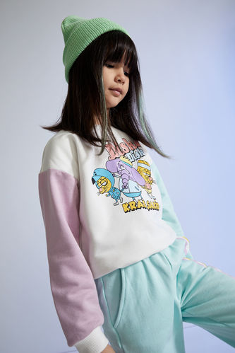 Kız Çocuk Kral Şakir Lisanslı Renk Bloklu Sweatshirt