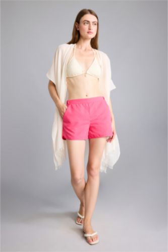 WOMAN Dark Pink Fall in Love Regular Fit Swim Shorts