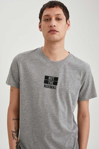 T-shirt ajusté à col rond imprimé