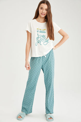 Short-Sleeved Regular Fit Knitted Love Sunday Pyjamas