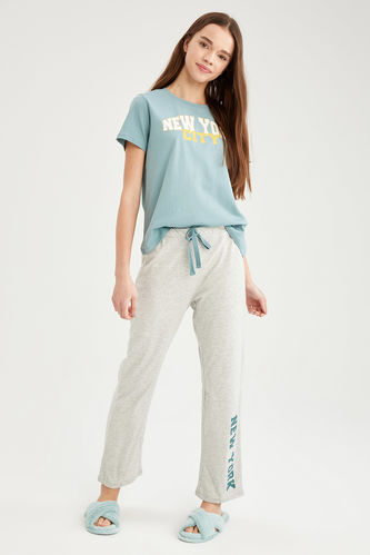 Short-Sleeved Regular Fit Knitted New York Pyjamas