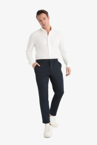 Jogger Fit Cepli Esnek Kumaş Düz Paça Pantolon