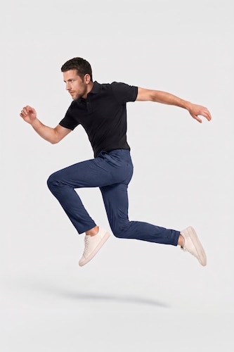 MAN Indigo Melange Basic Straight Leg Summer Fabric Joggers