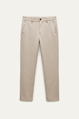 Fitted Straight Leg Stretch Trousers