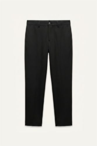 Men Black Tailored Fit Trousers