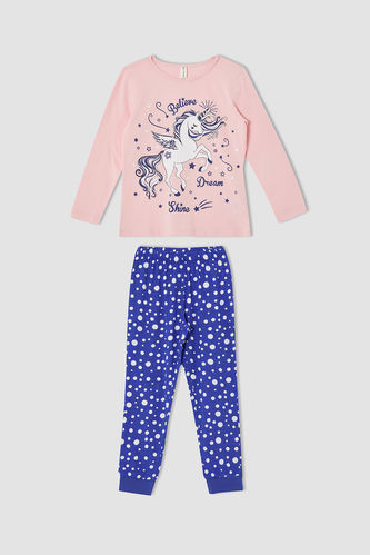 Kız Çocuk Unicorn Baskılı Pijama Takım