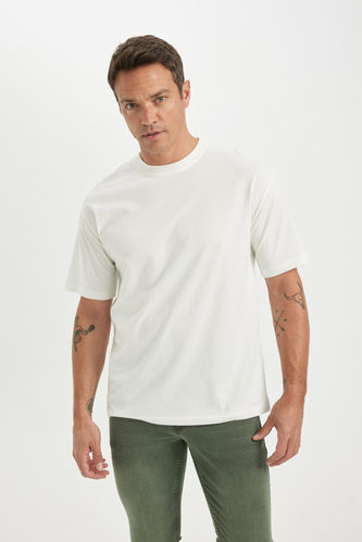 T-shirt basique à manches courtes et col ras du cou coupe oversize