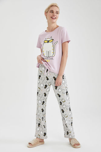 Printed Short Sleeve Pajamas Set