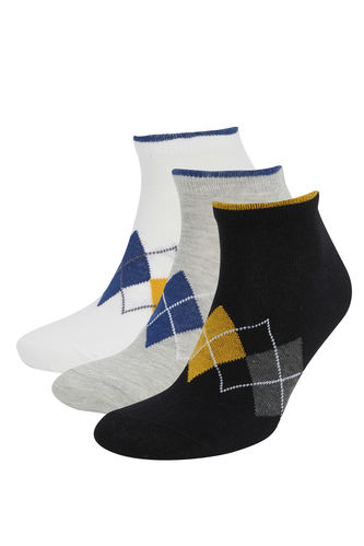 Patterned 3 Piece Booties Socks
