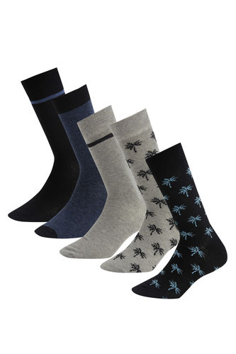 Desenli 5'li Soket Çorap