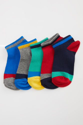 Boys Patterned Cotton 5-Pack Short Socks